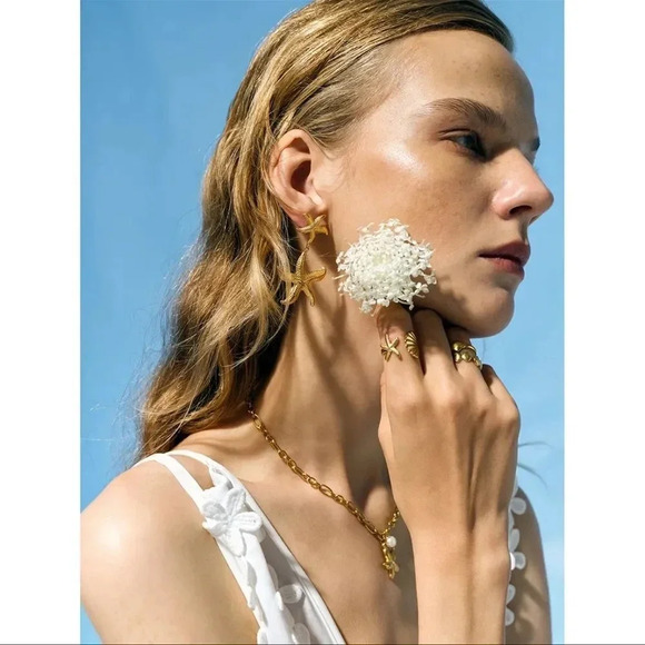 Starfish 18K Gold Stainless Steel Waterproof Earrings - Picture 11 of 17